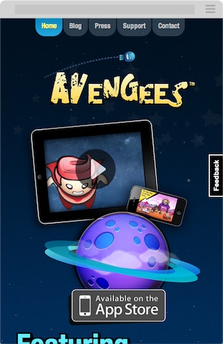 Avengees website displayed across multiple devices showing responsive design on desktop, tablet, and mobile screens